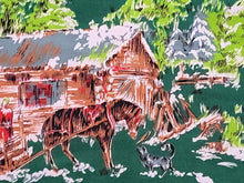 Load image into Gallery viewer, Vintage Fabric - Cotton - Border Print - Homestead - John Wolf - Fabric Remnant - VCB777