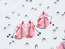 Load image into Gallery viewer, Vintage Fabric - Silk Crepe - Ladies Play Croquet - Fabric Remnant - SLKC722