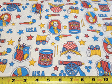 Load image into Gallery viewer, 1960s 1970s Retro Fabric - Flannel - 1976 Bicentennial - Fabric Remnant - 6FL87
