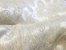 Load image into Gallery viewer, Vintage Fabric - Brocade - Paisley - Silver Metallic - Fabric Remnant - BRK144
