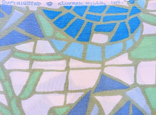 Load image into Gallery viewer, 1960s 1970s Retro Fabric - Whipped Cream - Stained Glass Floral - Fabric Remnant - 6PW4