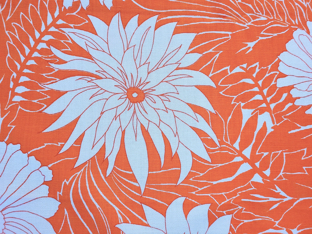 1960s 1970s Fabric - Silk Faille - Floral - Fabric Remnant - 6FAL46