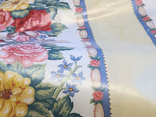 Load image into Gallery viewer, Vintage Fabric - 1940s Interior Home Decorating - Polished Chintz - Roses - Fabric Remnant - HD731