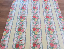 Load image into Gallery viewer, Vintage Fabric - 1940s Interior Home Decorating - Polished Chintz - Roses - Fabric Remnant - HD731