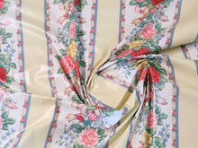 Load image into Gallery viewer, Vintage Fabric - 1940s Interior Home Decorating - Polished Chintz - Roses - Fabric Remnant - HD731