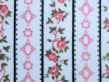 Load image into Gallery viewer, Vintage Fabric - Cotton - Eyelet - Pink Roses Print - Fabric Remnant - EEY515