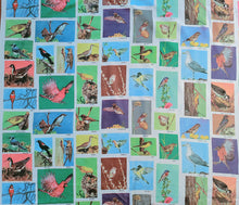 Load image into Gallery viewer, 1960s 1970s Retro Fabric - Cotton - Photo Fabric Bird Identification - Fabric Remnant - 6CP25