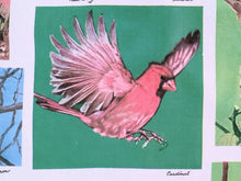 Load image into Gallery viewer, 1960s 1970s Retro Fabric - Cotton - Photo Fabric Bird Identification - Fabric Remnant - 6CP25