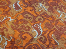 Load image into Gallery viewer, 1960s 1970s Retro Fabric - Crepe Polyester - Geometric - Orange - Fabric Remnant - 6PCR44