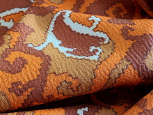 Load image into Gallery viewer, 1960s 1970s Retro Fabric - Crepe Polyester - Geometric - Orange - Fabric Remnant - 6PCR44