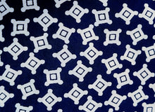 Load image into Gallery viewer, Vintage Fabric - Rayon - Allover Small Squares - Blue - Fabric Remnant - RAY315