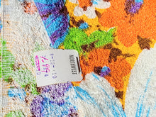 Load image into Gallery viewer, 1960s 1970s Retro Fabric - Cotton - Terrycloth - Vibrant Floral - Fabric Remnant - 6TR62