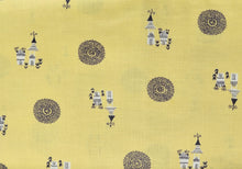 Load image into Gallery viewer, Vintage Fabric - Cotton - Mandala Art - Yellow - By the Yard - VCW397