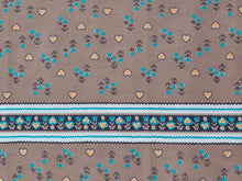 Load image into Gallery viewer, Vintage Fabric - Cotton - Border Print - Hearts and Tulip - Fabric Remnant - VCB605