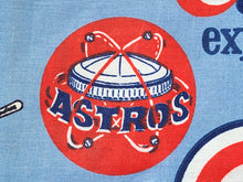 Load image into Gallery viewer, 1960s 1970s Retro Fabric - Heavy Cotton - Baseball - Fabric Remnant - 6C295