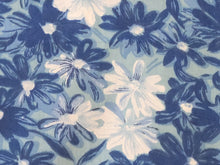 Load image into Gallery viewer, Vintage Fabric - Cotton - Blue Daisy on Blue - By the Yard - VCL318