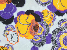 Load image into Gallery viewer, 1960s 1970s Retro Fabric - Heavy Cotton - Textured - Floral MOD - Fabric Remnant - 6C280