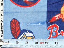 Load image into Gallery viewer, 1960s 1970s Retro Fabric - Heavy Cotton - Baseball - Fabric Remnant - 6C295