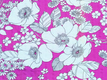 Load image into Gallery viewer, 1960s 1970s Retro Fabric - Seersucker - Spilke's Fuchsia Floral - Fabric Remnant - 6SR795
