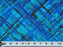 Load image into Gallery viewer, Vintage Fabric - Cotton - Abstract Line Stripe - Aqua Blue - By the Yard - VCG733