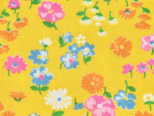 Load image into Gallery viewer, 1960s 1970s Retro Fabric - Cotton - Mustard Yellow Floral - By the Yard - 6C282