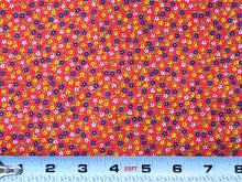 Load image into Gallery viewer, 1960s 1970s Retro Fabric - Cotton - Calico Floral - Red - By the Yard - 6C71