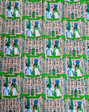 Load image into Gallery viewer, Vintage Fabric - Cotton - Egyptian Queen King Hieroglyphics - Fabric Remnant - VCW755