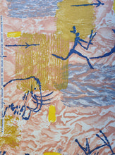 Load image into Gallery viewer, 1953 Associated American Artists Fabric - Hans Moller - "Primeval Frescoe" - Fabric Remnant - AAF25