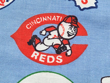 Load image into Gallery viewer, 1960s 1970s Retro Fabric - Heavy Cotton - Baseball - Fabric Remnant - 6C295
