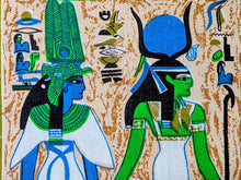 Load image into Gallery viewer, Vintage Fabric - Cotton - Egyptian Queen King Hieroglyphics - Fabric Remnant - VCW755