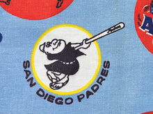 Load image into Gallery viewer, 1960s 1970s Retro Fabric - Heavy Cotton - Baseball - Fabric Remnant - 6C295