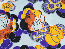 Load image into Gallery viewer, 1960s 1970s Retro Fabric - Heavy Cotton - Textured - Floral MOD - Fabric Remnant - 6C280