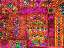 Load image into Gallery viewer, 1960s 1970s Retro Fabric - Cotton - Hot Pink MOD Floral - Fabric Remnant - 6C230
