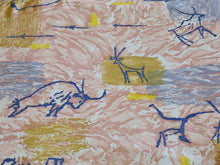 Load image into Gallery viewer, 1953 Associated American Artists Fabric - Hans Moller - "Primeval Frescoe" - Fabric Remnant - AAF25
