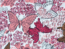 Load image into Gallery viewer, Vintage Fabric - Cotton - Butterfly - Salmon Pink - Fabric Remnant - VCW735