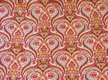 Load image into Gallery viewer, 1960s 1970s Retro Fabric - Cotton - 1963 Cohama Medallion - Red - By the Yard - 6C745