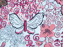 Load image into Gallery viewer, Vintage Fabric - Cotton - Butterfly - Salmon Pink - Fabric Remnant - VCW735