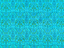 Load image into Gallery viewer, 1960s 1970s Retro Fabric - Cotton - Medallion - Green - Fabric Remnant - 6C724