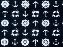 Load image into Gallery viewer, Vintage Fabric - Cotton - Anchor - Black & White - By the Yard - VCW225