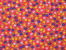 Load image into Gallery viewer, 1960s 1970s Retro Fabric - Cotton - Calico Floral - Red - By the Yard - 6C71