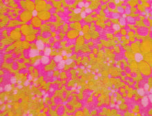 Load image into Gallery viewer, 1960s 1970s Retro Fabric - Cotton - Voile - Vibrant Pink Orange Floral - 6VLE65