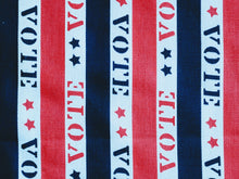 Load image into Gallery viewer, 1960s 1970s Retro Fabric - Heavy Cotton - VOTE - Fabric Remnant - 6C275