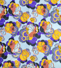 Load image into Gallery viewer, 1960s 1970s Retro Fabric - Heavy Cotton - Textured - Floral MOD - Fabric Remnant - 6C280