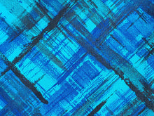 Load image into Gallery viewer, Vintage Fabric - Cotton - Abstract Line Stripe - Aqua Blue - By the Yard - VCG733
