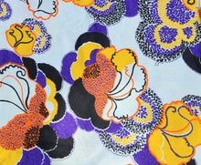 Load image into Gallery viewer, 1960s 1970s Retro Fabric - Heavy Cotton - Textured - Floral MOD - Fabric Remnant - 6C280