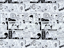 Load image into Gallery viewer, 1960s 1970s Retro Fabric - Cotton - Comic Strip - Leon B Rosenblatt - Fabric Remnant - 6C602