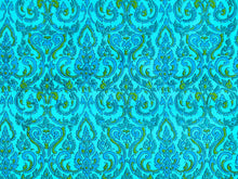 Load image into Gallery viewer, 1960s 1970s Retro Fabric - Cotton - Medallion - Green - Fabric Remnant - 6C724