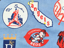 Load image into Gallery viewer, 1960s 1970s Retro Fabric - Heavy Cotton - Baseball - Fabric Remnant - 6C295