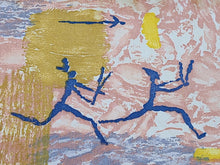 Load image into Gallery viewer, 1953 Associated American Artists Fabric - Hans Moller - "Primeval Frescoe" - Fabric Remnant - AAF25