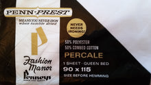 Load image into Gallery viewer, Vintage Bed Sheet - Queen - Flat - Solid White - Penneys - Percale - BDSF12